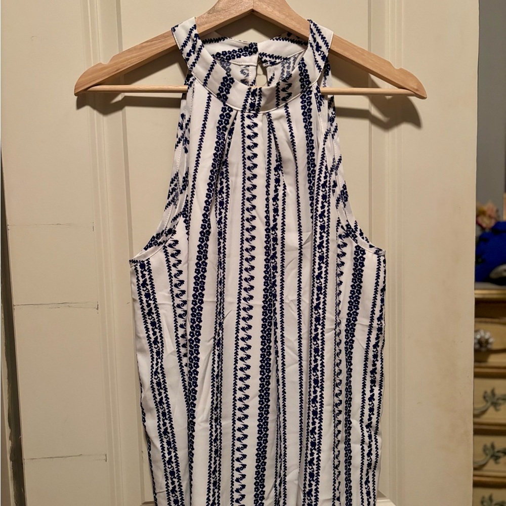 Cupshe Navy and White Striped Tank Top